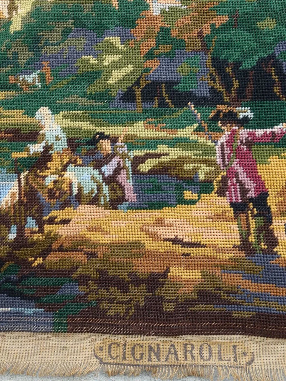 Vntg – ROYAL PARIS Cignaroli #476 Finished Needlework Tapestry – approx. 31”x25”
